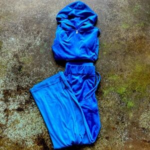 Blue Velour sweatpants(medium) and hoody(small), #Violet Beauregard